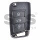 Flip Key for VW MQB Buttons:3 / Frequency: 434MHz / Transponder: Megamos 88/ AES / Blade signature: HU66 / Part No: 5G6 959 752AG
