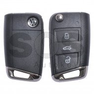 OEM Flip Key for VW Tiguan MQB Buttons:3 / Frequency: 434MHz / Transponder: Megamos 88/ AES / Blade signature: HU162T / Part No: 5G6959752CH