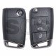 Flip Key for VW MQB Buttons:3 / Frequency: 434MHz / Transponder: Megamos 88/ AES / Blade signature: HU66 / Part No: 5G6 959 752AG