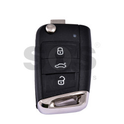 OEM Flip Key for VW Jetta Buttons:3 / Frequency:434MHz / Transponder:MEGAMOS 88/ AES / Blade signature: HU162T / Immobiliser System:MQB / Part No: 5CG 959 752E / Keyless GO