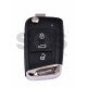 OEM Flip Key for VW Jetta Buttons:3 / Frequency:434MHz / Transponder:MEGAMOS 88/ AES / Blade signature: HU162T / Immobiliser System:MQB / Part No: 5CG 959 752E / Keyless GO