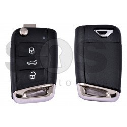 OEM Flip Key for VW Jetta Buttons:3 / Frequency:434MHz / Transponder:MEGAMOS 88/ AES / Blade signature: HU162T / Immobiliser System:MQB / Part No: 5CG 959 752E / Keyless GO