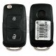 OEM Flip Key for VW  Buttons:2 / Frequency: 434MHz / Transponder: Megamos AES ID49 / Blade signature: HU66 /  Part No: 7E0959753BD / Without Logo 