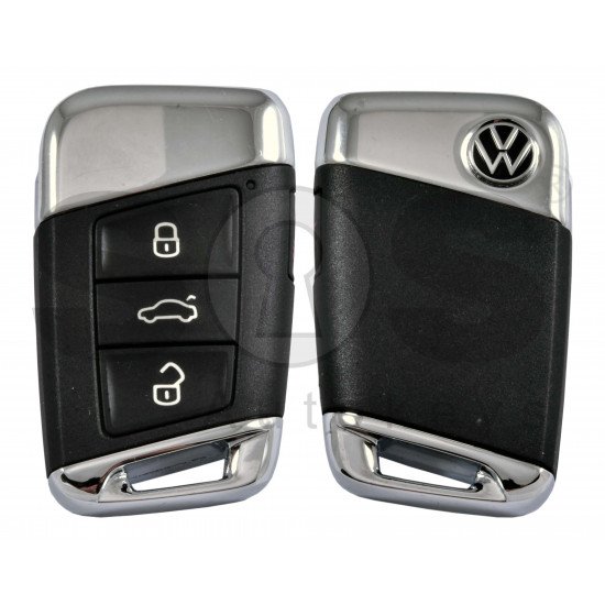 OEM Smart Key for VW 2020+ Buttons:3+1P/ Frequency:315MHz / Transponder:NCP21A2W HITAG PRO / Blade signature:HU162T / Part No: 3G0 959 752 CA/ Keyless GO