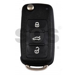 OEM Flip Key for VW UDS Buttons:3 / Frequency:434MHz / Transponder:ID48/  Blade signature:HU66 / Immobiliser System: Dashboard / Part No: 5K0 837 202 Q