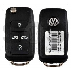 OEM Flip Key for VW Transponet CADDY MULTIVAN Buttons:4/ Frequency:434MHz / Transponder: MEGAMOS 88 AES/  Blade signature:HU66 / Part No:  7E0 837 202 BK/7E0837202BK/7E0 959 753 BK/7E0959753BK/	