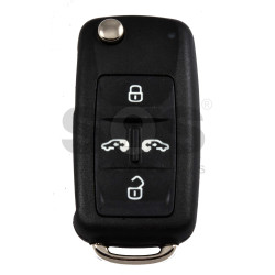 OEM Flip Key for VW Transponet CADDY MULTIVAN Buttons:4/ Frequency:434MHz / Transponder: MEGAMOS 88 AES/  Blade signature:HU66 / Part No:  7E0 837 202 BK/7E0837202BK/7E0 959 753 BK/7E0959753BK/	