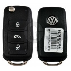 OEM Flip Key for VW CADDY MULTIVAN Buttons:3+1side / Frequency:434MHz / Transponder: MEGAMOS 88/  Blade signature:HU66 / Part No:  7E0 837 202 AJ/7E0 959 753 AJ/7E0837202AJ/7E0959753AJ