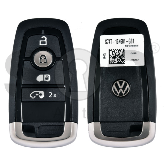 OEM Smart Key for VW 2025+ Buttons:4 / Frequency:434MHz / Transponder: HITAG PRO / Part No: S74T-15K601-GB1 / Keyless GO OEM Smart Key for VW 2025+ Buttons:4 / Frequency:434MHz / Transponder: HITAG PRO / Part No: S74T-15K601-GB1 / Keyless GO