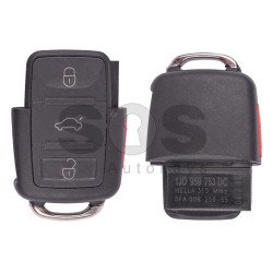 Flip Key for VW Buttons:3+1 / Frequency:315MHz / Transponder:ID48/ ID48CAN / Blade signature:HU66 / Immobiliser System: Dashboard / Part No: 1K0959753H (Remote Only)