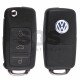 OEM Flip Key for VW Bora Buttons:3 / Frequency:434MHz / Transponder:ID48/ID48 CAN / Blade signature:HU66 / Immobiliser System:Dashboard / Part No:1J0 959 753 DA (Remote Only)