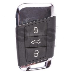 OEM Smart Key for VW Passat B8 Facelift Buttons:3 / Frequency:434MHz / Transponder:NCF29A/HITAG PRO / Blade signature:HU162T / Immobiliser System:MQB / Part No: 3G0 959 752 AL/ Keyless GO