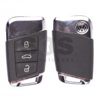 OEM Smart Key for VW Passat B8 Buttons:3 / Frequency:434MHz / Transponder:MEGAMOS 88 AES / MEGAMOS 49 / Blade signature:HU162T / Immobiliser System:MQB / Part No:  3V0959752L / Keyless GO