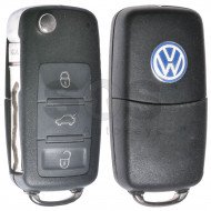 OEM Flip Key for Volkswagen TOUAREG Buttons:3 / Frequency:433MHz / Transponder: PCF7943A / Blade signature:HU66 / Immobiliser System:KESSY / Part No: 3D0959753AG / Keyless GO