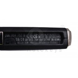 OEM Flip Key for VW POLO/JETTA 2017+ / Buttons:3 / Frequency:434MHz / Transponder:MEGAMOS 88 / AES / Blade signature:HU162T / Immobiliser System:MQB / Part No: 2G6 959 752D / KEYLESS GO