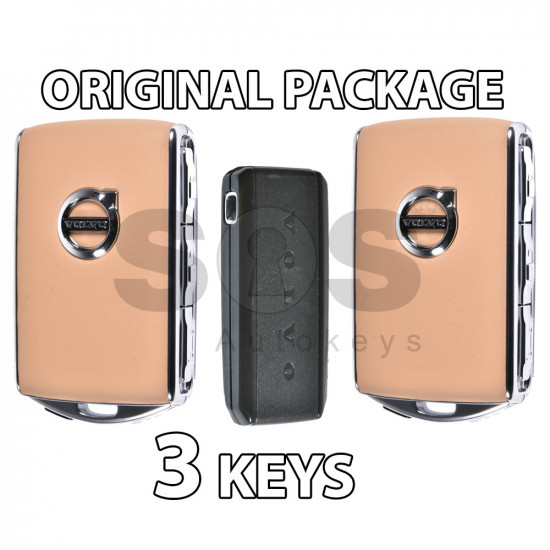 OEM PACKAGE - 2x Smart Key for Volvo XC90 (BEIGE) Keyless Go and 1x Smart Key HUF8432 Black