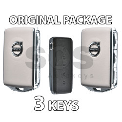 OEM PACKAGE - 2x Smart Key for Volvo XC90 (Grey) Keyless Go and 1x Smart Key HUF8432 Black / Price is for a set