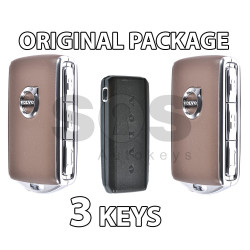 OEM PACKAGE - 2x Smart Key for Volvo XC90 (Brown) Keyless Go and 1x Smart Key HUF8432 Black / Price is for a set