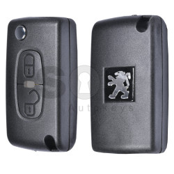 Key Shell (Flip) for Peugeot 4007 Buttons:2 / Blade signature: MIT8 / (With Logo)