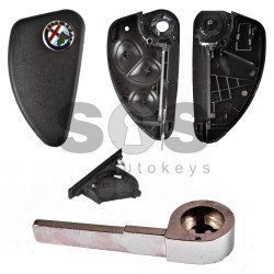 Key Shell (Flip) for Alfa Romeo Buttons:3 / Blade signature: SIP22 / (With Logo) Old Design 