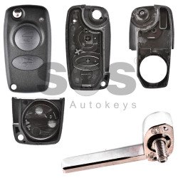 Key Shell (Flip) for Alfa Romeo Buttons:3 / Blade signature: SIP22 / (With Logo) Old Design