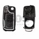Key Shell (Flip) for Audi A8 4E Buttons:3 / Blade signature: HU66 / (With Logo)