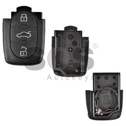 Key Shell (Back Part - Flip) for VAG Buttons:3 / Blade signature:HU66 / Battery: 2032 / (Round)