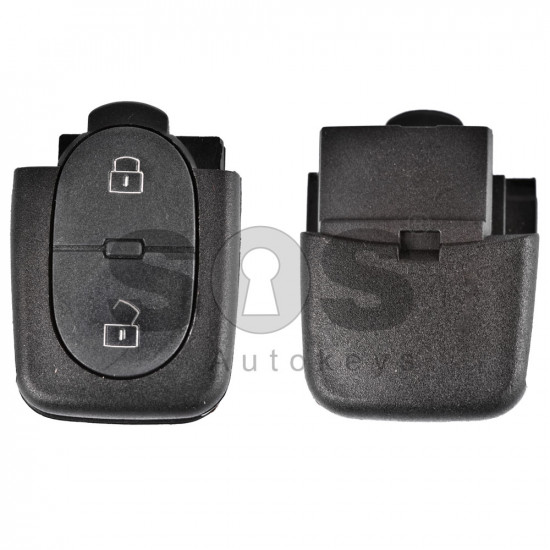 Key Shell (Back Part- Flip) for VAG Buttons:2 / Blade signature: HU66 / Battery: 1620 / (Round)