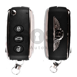 Key Shell (Flip) for Bentley Buttons:3 / Blade signature: HU66 / (With Logo) As OEM