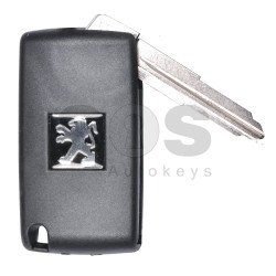 Key Shell (Flip) for Peugeot 4007 Buttons:2 / Blade signature: MIT8 / (With Logo)