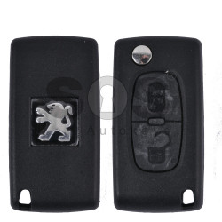 Key Shell (Flip) for PSA Buttons:2 / Blade signature: VA2 / (Without a battery) / (With Logo)