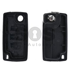 Key Shell (Flip) for PSA Buttons:3 / Blade signature: HU83 / (Without a battery) / (With Logo)