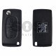 Key Shell (Flip) for PSA Buttons:3 / Blade signature: HU83 / (With a battery) / (With Logo)