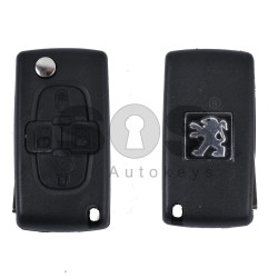 Key Shell (Flip) for PSA Buttons:4 / Blade signature: VA2 / (With a battery) / (With Logo)