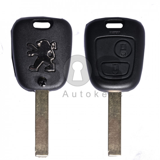 Key Shell (Regular) for Peugeot Buttons:2 / Blade signature: HU83 / (With Logo)