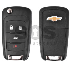 Key Shell (Flip) for Chevrolet Buttons:3+1 / Blade signature: HU100 / (With Logo) / (Empty box)