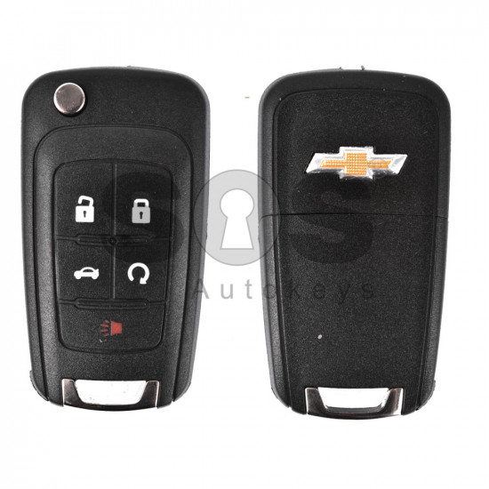 Key Shell (Flip) for Chevrolet Buttons:4+1 / Blade signature: HU100 / (With Logo) / (Empty box)