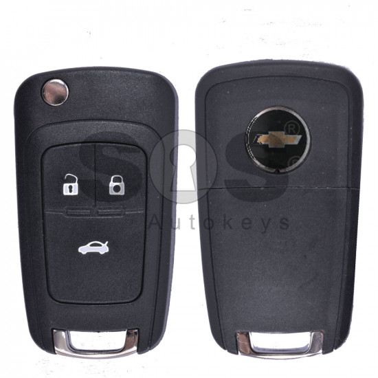 Key Shell (Flip) for Chevrolet Epica Buttons:3 / (With Logo)