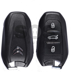 Key Shell (Smart) for Citroen / Peugeot Buttons:3 / Blade Signature: VA2/ HU83 / (With Logo)