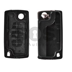 Key Shell (Flip) for PSA Buttons:3 / Blade signature: VA2 / (Without a battery) / (With Logo)