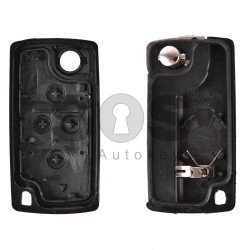 Key Shell (Flip) for PSA Buttons:4 / Blade signature: HU83 / (With a battery) / (With Logo)