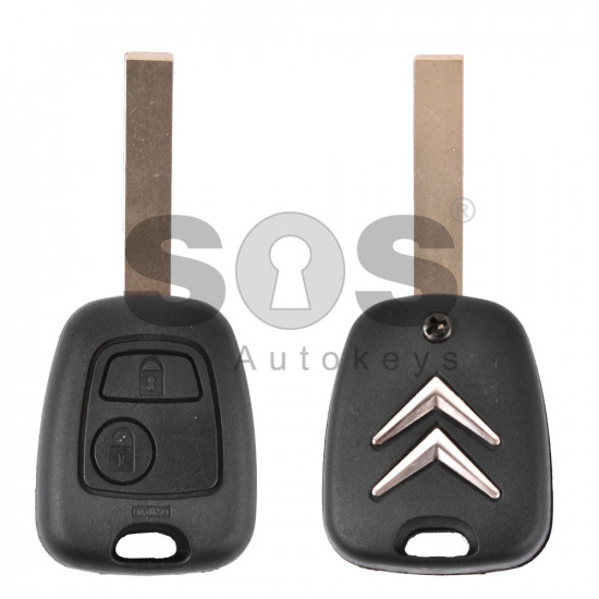 Key Shell (Regular) for Citroen Buttons:2 / Blade signature: VA2 / (With Logo)