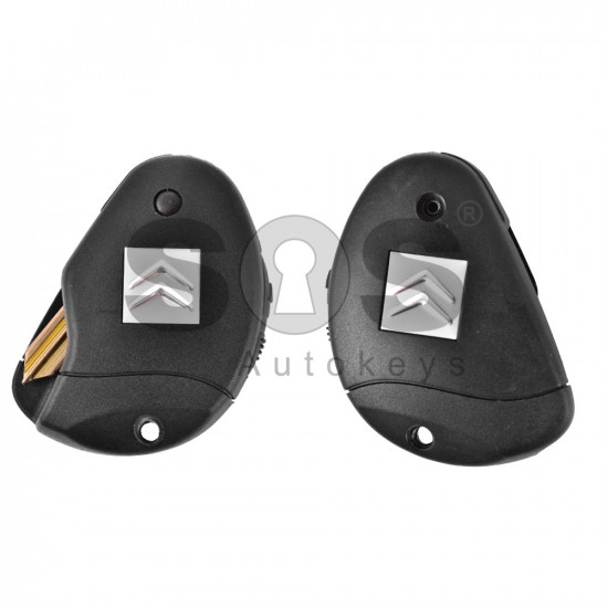 Key Shell (Flip) for Citroen Buttons:2 / Blade signature: SX9 / (With Logo)