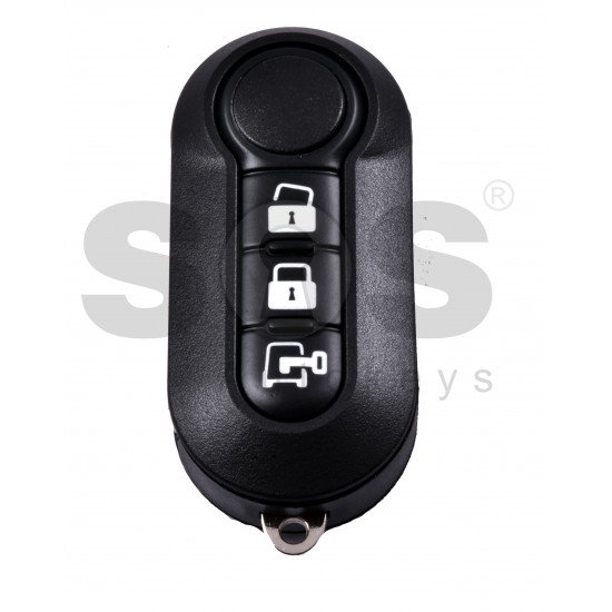 Key Shell (Flip) for Fiat Buttons:3 / Blade signature: SIP22 / (No Logo)