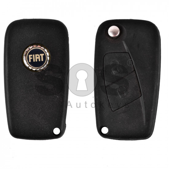 Key Shell (Flip) for Fiat Buttons:2 / Blade signature: SIP22 / (With Logo)