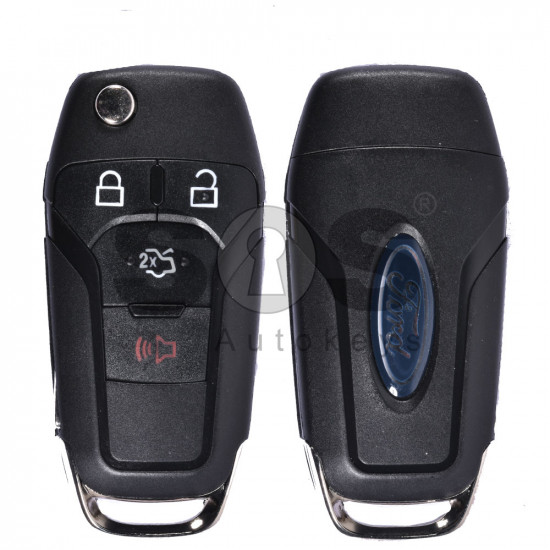 Key Shell (Flip) for Ford Buttons:3+1 / Blade signature: HU101 / (With Logo)