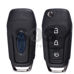 Key Shell (Flip) for Ford Buttons:3 / Blade signature: HU101 / (With Logo)