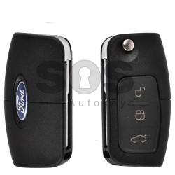 Key Shell (Flip) for Ford Buttons:3 / Blade signature: HU101 / (With Logo) Key Shell (Flip) for Ford Buttons:3 / Blade signature: HU101 / (With Logo)