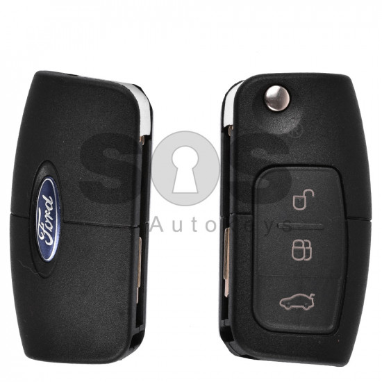 Key Shell (Flip) for Ford Buttons:3 / Blade signature: FO21 / (With Logo)