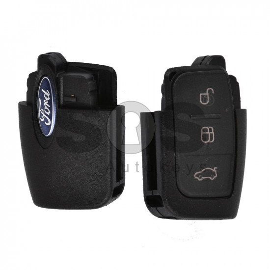 Key Shell (Flip) for Ford / Buttons:3 / (Back Part) / Blade signature: FO21 / HU101 / (With Logo)